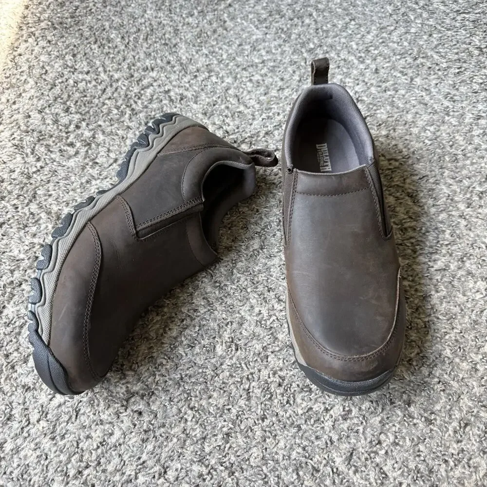 Duluth Trading Co Wild Boar 49521 Oiled Leather Mocs Dark Brown Size 13 M READ
